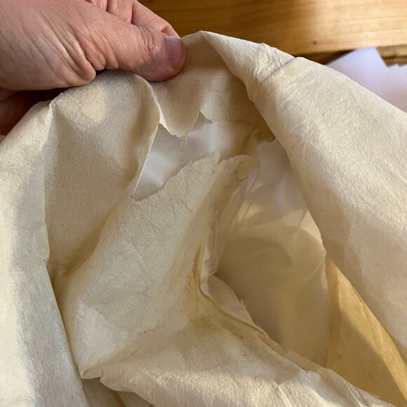 Vintage 60s or early 70s Cream Wedding Dress Lace High Waist *Flaws - Picture 4 of 16